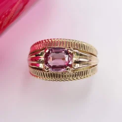 Bague grenat malaya et or
