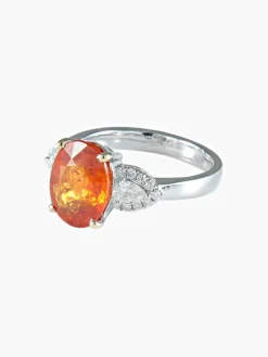 Bague Grenat Mandarin Diamants