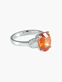 Bague Grenat Mandarin Diamants