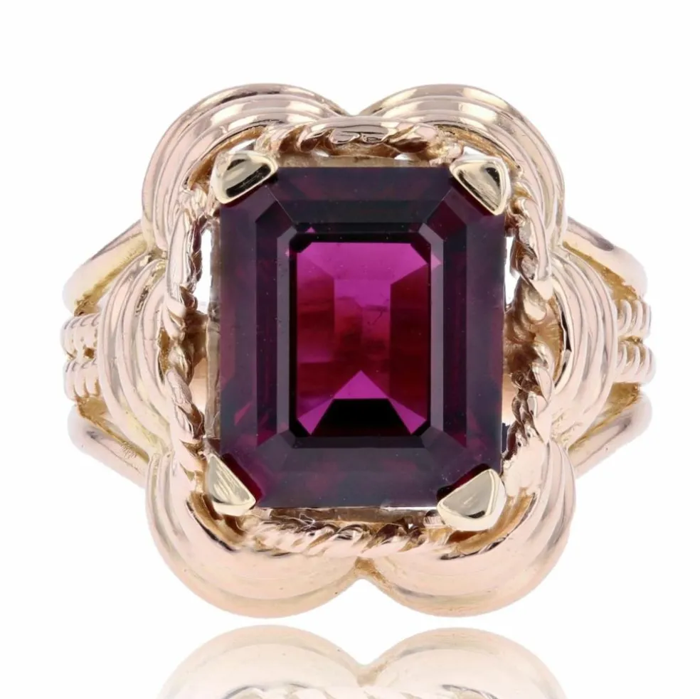 Bague grenat rhodolite et or vintage