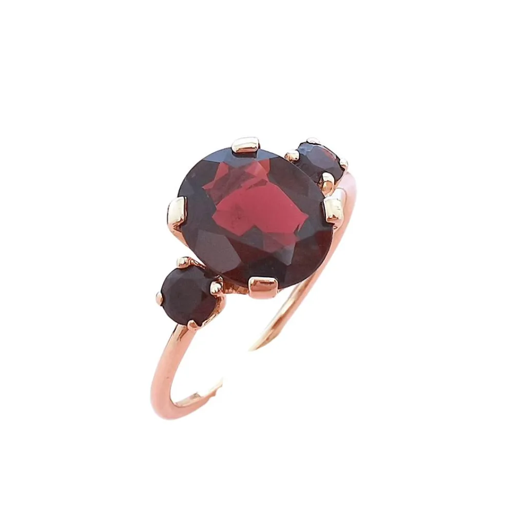Bague grenats or rose 18 K