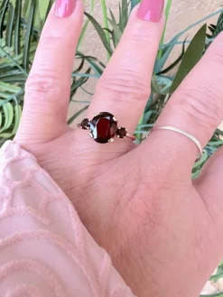 Bague grenats or rose 18 K