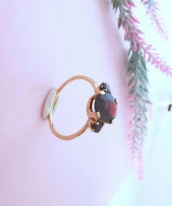Bague grenats or rose 18 K