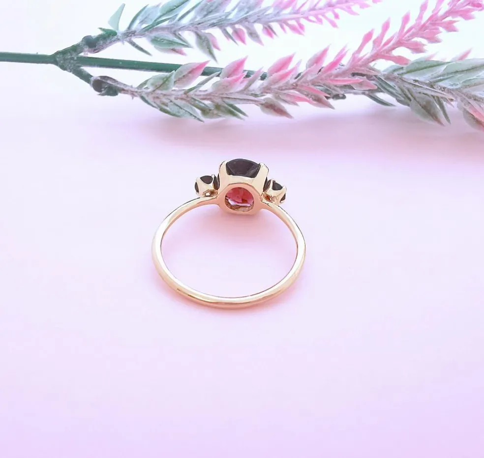 Bague grenats or rose 18 K