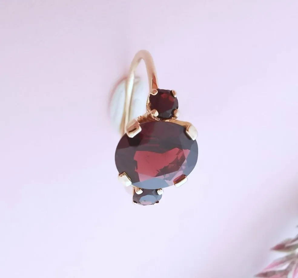 Bague grenats or rose 18 K