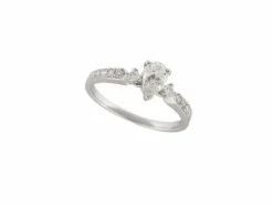 bague guerin joaillerie solitaire diamant de rosee 54 or blanc 18k