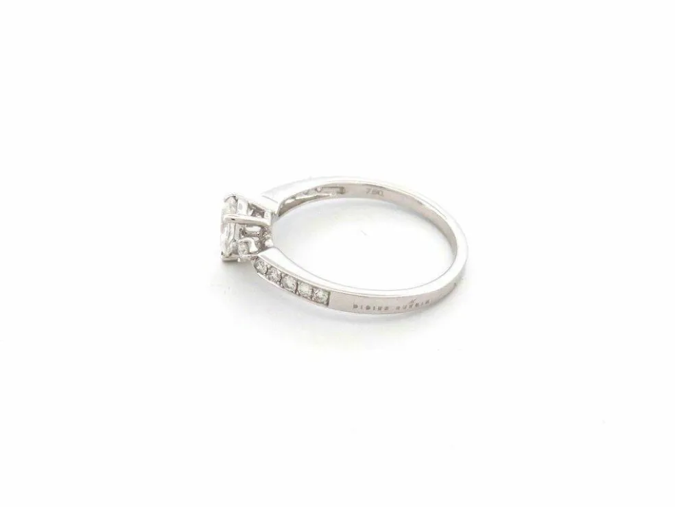 bague guerin joaillerie solitaire diamant de rosee 54 or blanc 18k