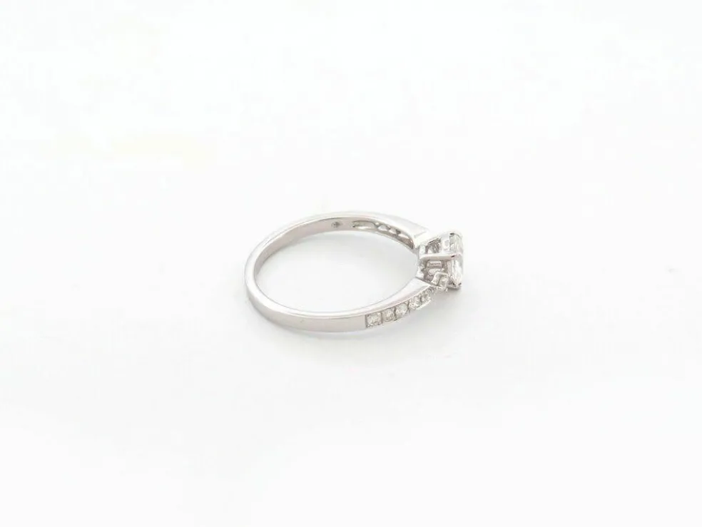 bague guerin joaillerie solitaire diamant de rosee 54 or blanc 18k