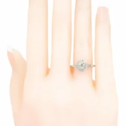 Bague Halo Diamant Platine