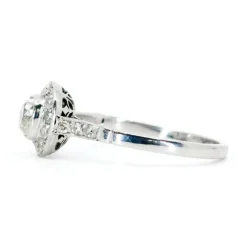 Bague Halo Diamant Platine