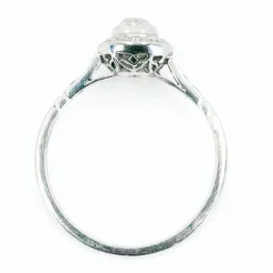 Bague Halo Diamant Platine