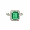 Bague haute joaillerie or blanc émeraude et diamants