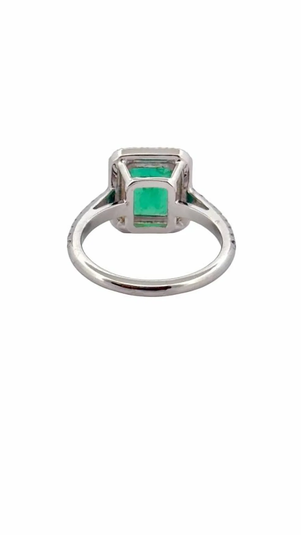 Bague haute joaillerie or blanc émeraude et diamants