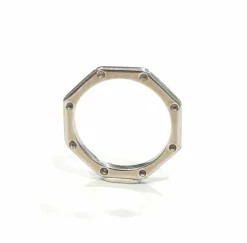 Bague hexagonale en Or blanc & diamants