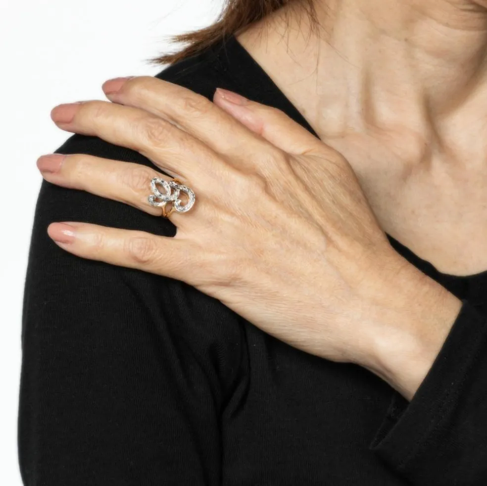 Bague initiale en or jaune avec diamant et lettre G