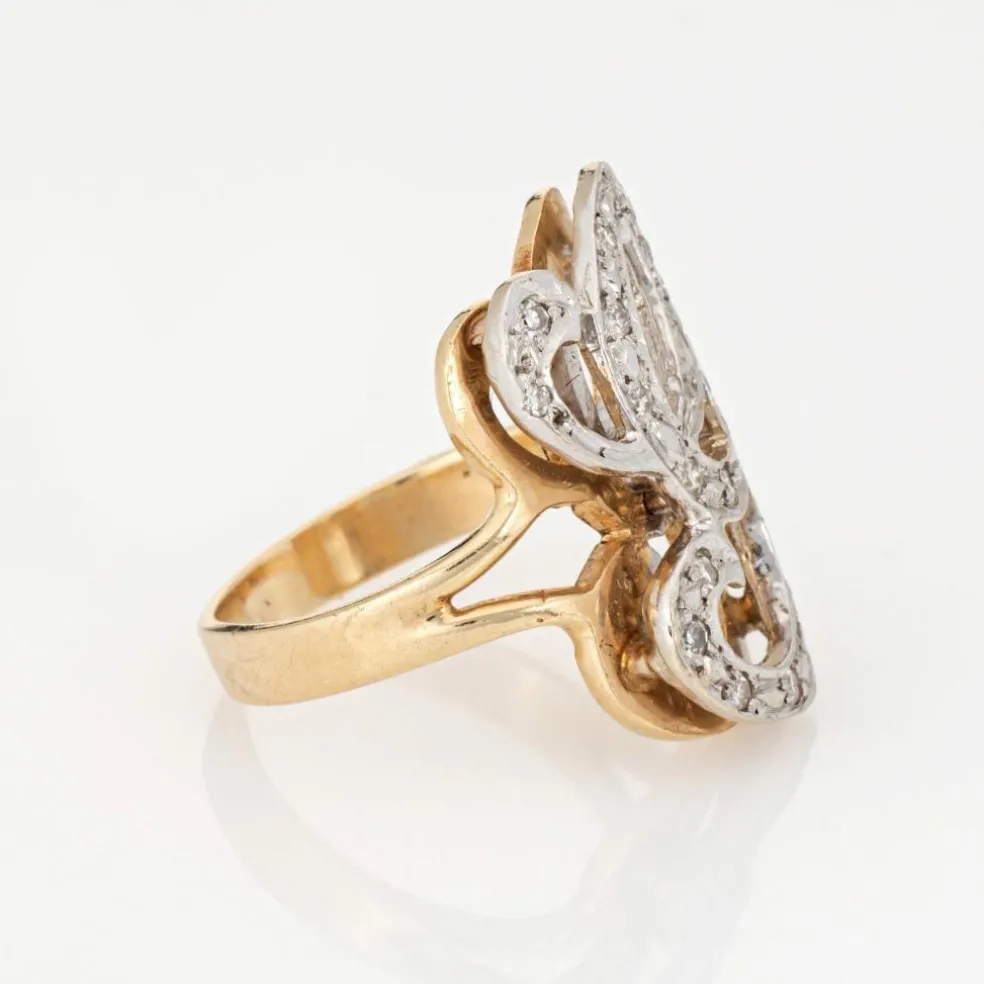 Bague initiale en or jaune avec diamant et lettre G