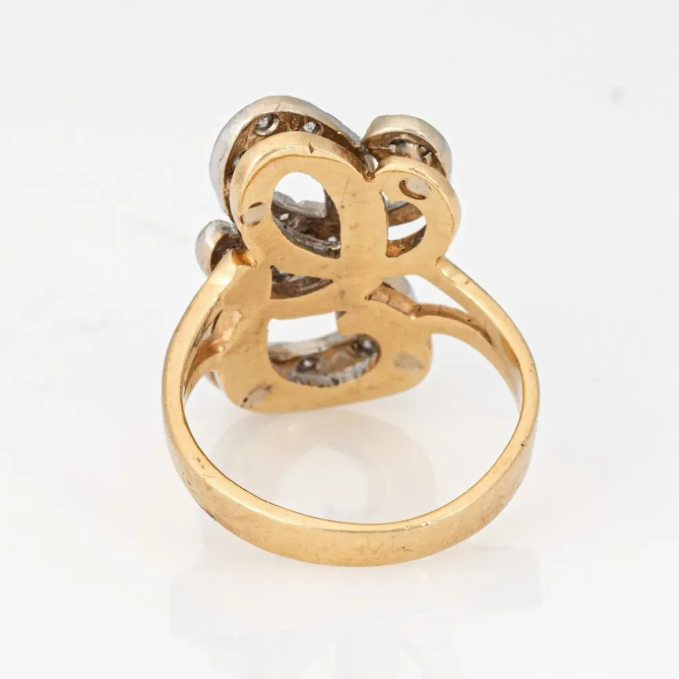 Bague initiale en or jaune avec diamant et lettre G