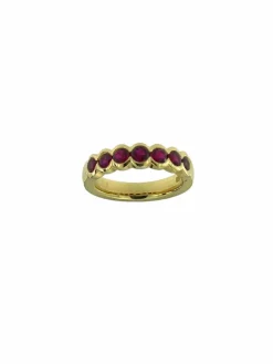 Bague italienne eternity en or jaune et rubis