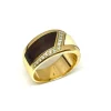 Bague Ivoire, Bois et Diamants