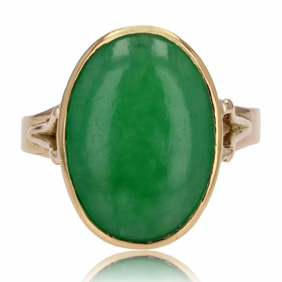 Bague jade vintage en or