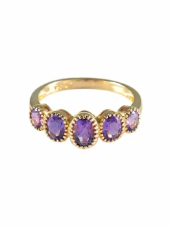 Bague Jarretière Améthystes