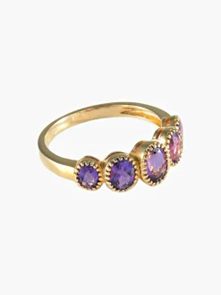 Bague Jarretière Améthystes