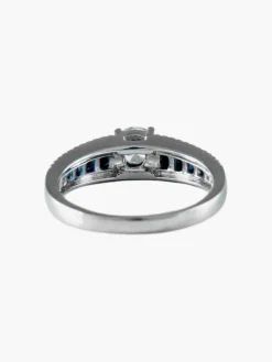 Bague Jarretière Diamants et Saphirs