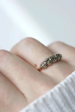 Bague jarretière diamants taillés en table