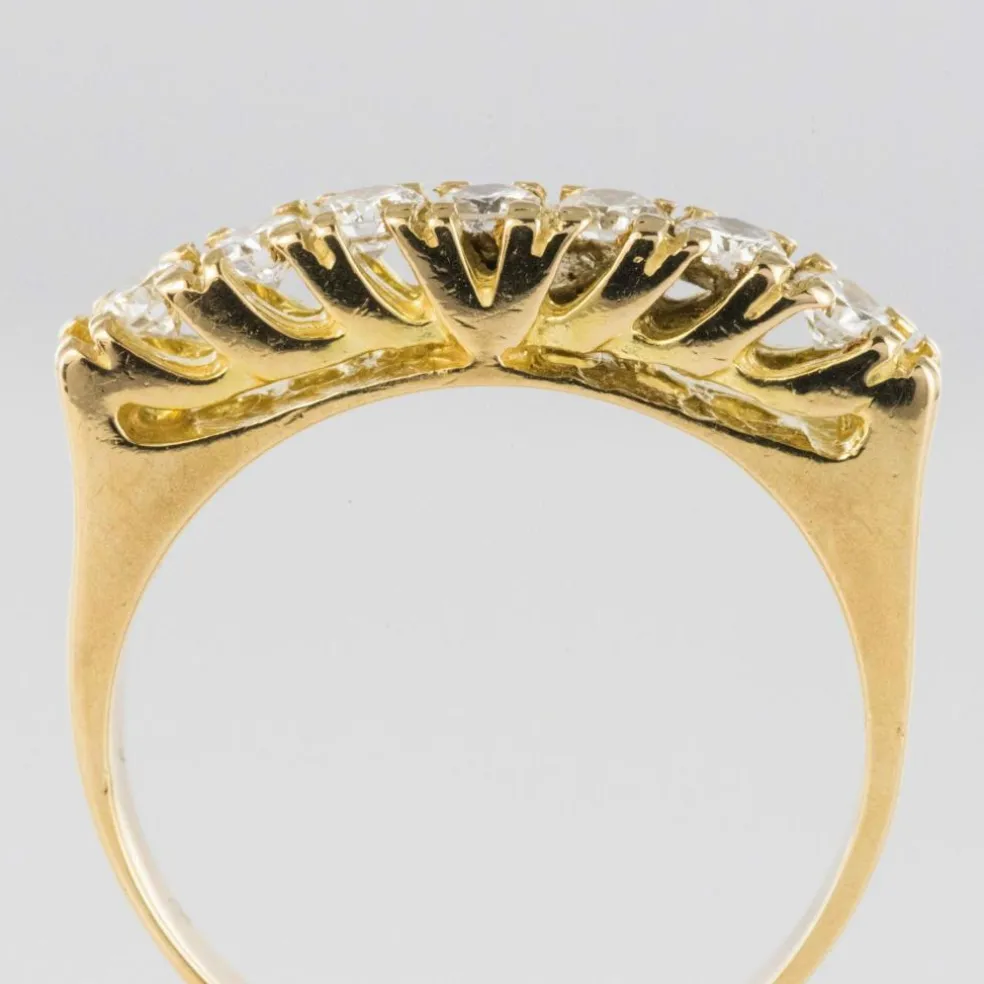 Bague jarretière diamants or jaune