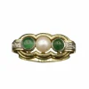 Bague Jarretière émeraudes perle
