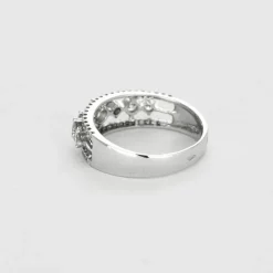 Bague jarretière or gris et diamants
