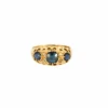 Bague jarretière or jaune, saphirs et diamants