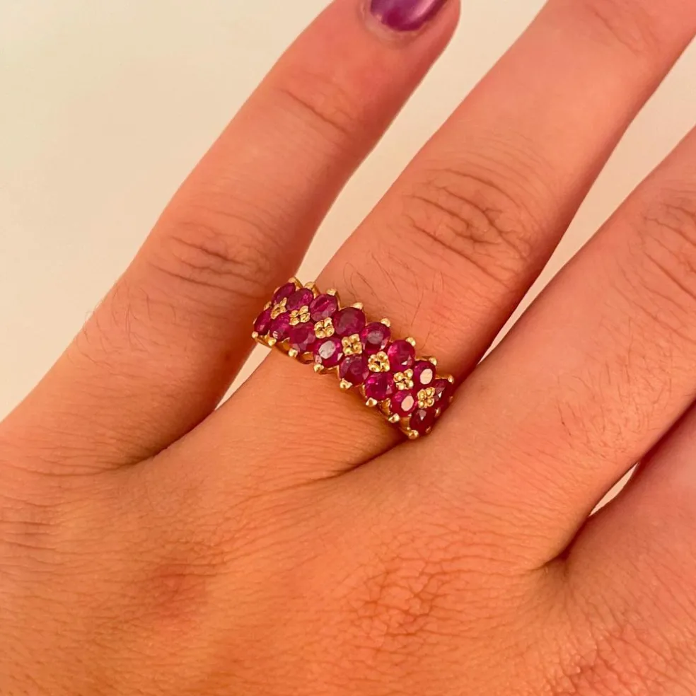 Bague Jarretière Rubis