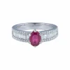 Bague Jarretière Rubis et Diamants