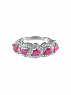 Bague Jarretière Rubis et Diamants