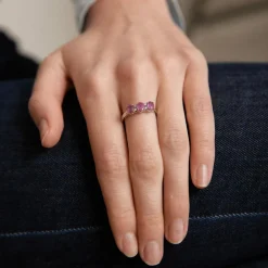 Bague Jarretière Rubis et Diamants