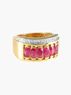Bague Jarretière Rubis et Diamants