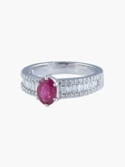 Bague Jarretière Rubis et Diamants