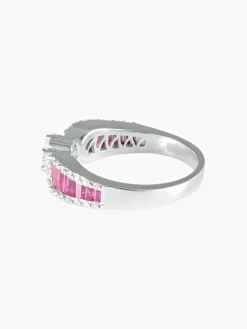 Bague Jarretière Rubis et Diamants