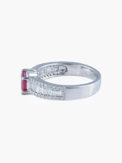 Bague Jarretière Rubis et Diamants