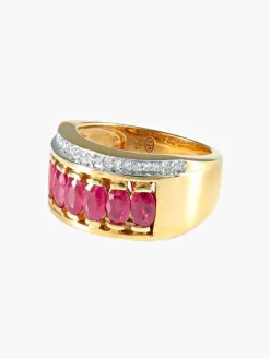Bague Jarretière Rubis et Diamants