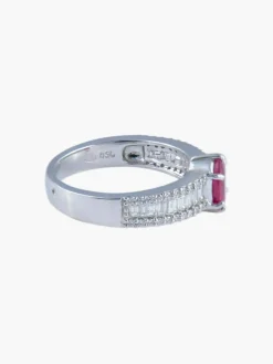 Bague Jarretière Rubis et Diamants