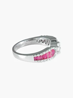 Bague Jarretière Rubis et Diamants