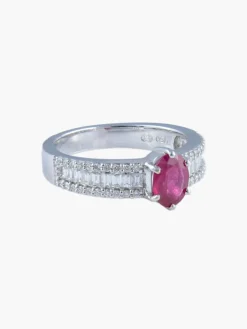 Bague Jarretière Rubis et Diamants