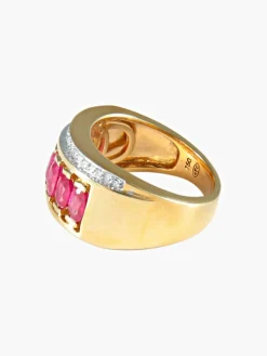 Bague Jarretière Rubis et Diamants