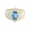 Bague Jarretière Saphir Diamants