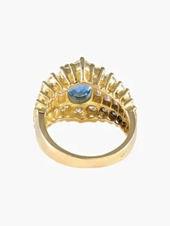 Bague Jarretière Saphir Diamants