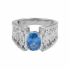 Bague Jarretière Saphir et Diamants