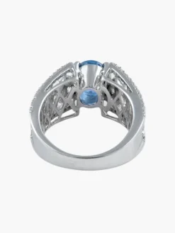 Bague Jarretière Saphir et Diamants