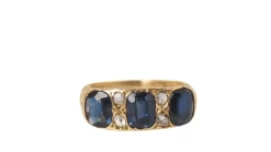 Bague Jarretière Saphirs Diamants